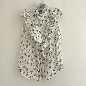 Ruffled sleeveless shirt